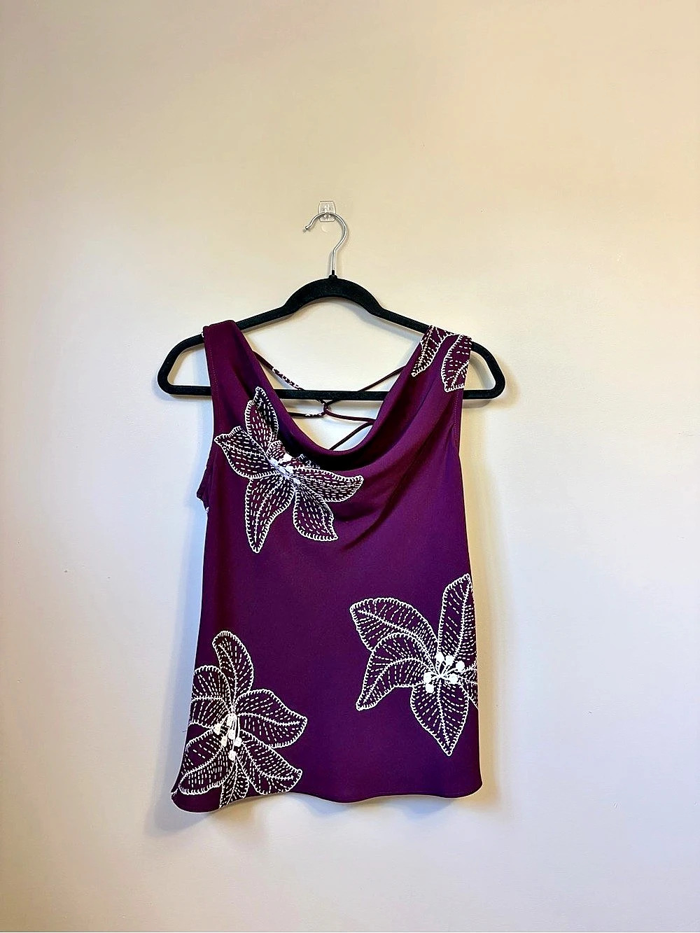 Vintage S.L. Fashions Asymmetrical Skirt Set Purple & White
